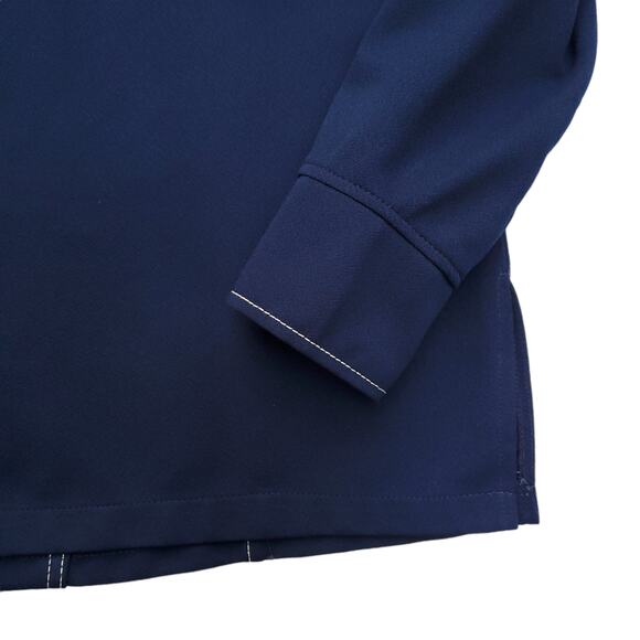 Vintage JC Penney Blue Pointed Collar Polyester Shirt Jacket Shacket Sz XL - Picture 8 of 10